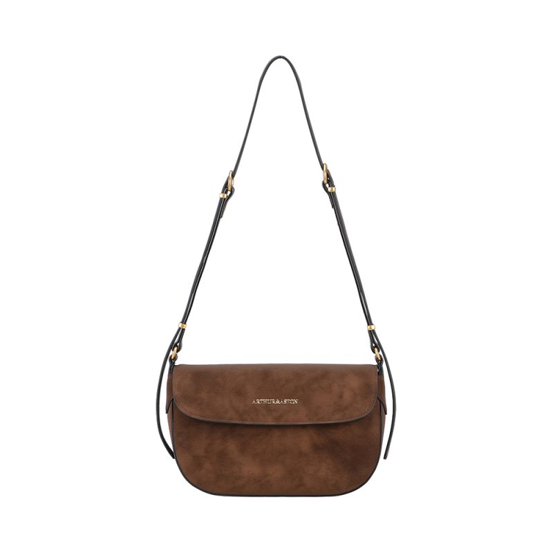Sac Epaule à Rabat Madelena en Croûte de Cuir