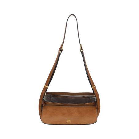 Sac Epaule à Rabat Madelena en Croûte de Cuir