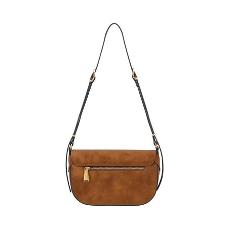Sac Epaule à Rabat Madelena en Croûte de Cuir