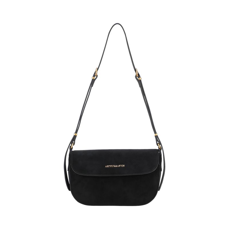 Sac Epaule à Rabat Madelena en Croûte de Cuir
