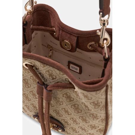 Mini Sac Seau Samantha Logo Marron