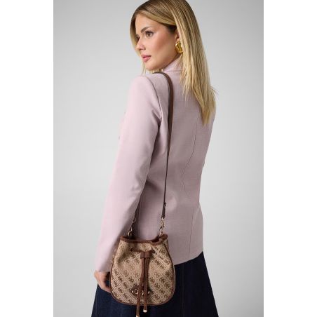 Mini Sac Seau Samantha Logo Marron