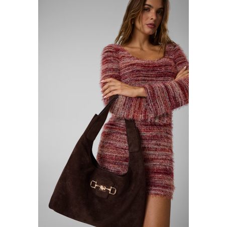 Grand sac hobo épaule Sunset façon Suede