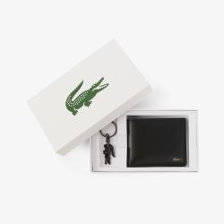 Coffret Portefeuille et Porte-clés FG Noir en Cuir