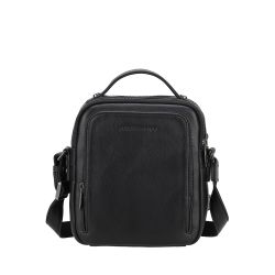 Grand sac travers à deux compartiments avec poigné en cuir Nairo