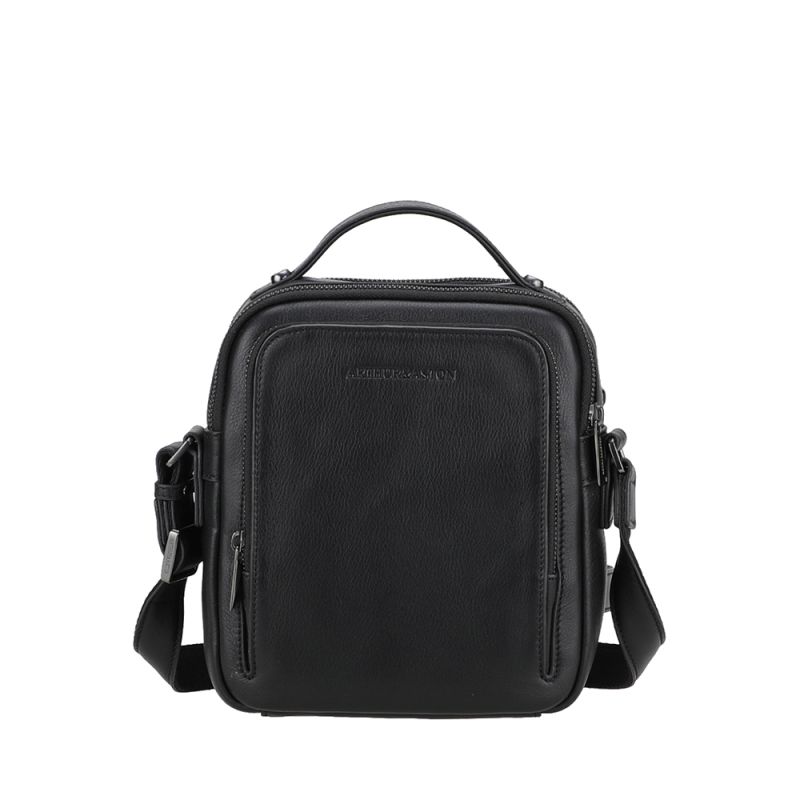 Grand sac travers à deux compartiments avec poigné en cuir Nairo