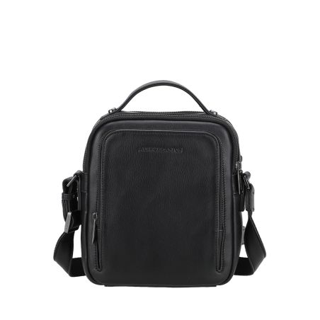 Grand sac travers à deux compartiments avec poigné en cuir Nairo