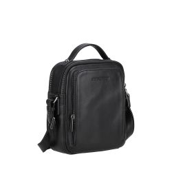 Grand sac travers à deux compartiments avec poigné en cuir Nairo