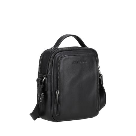 Grand sac travers à deux compartiments avec poigné en cuir Nairo