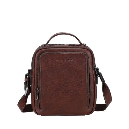 Grand sac travers à deux compartiments avec poigné en cuir Nairo