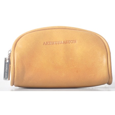 Porte-Monnaie Demi-Lune en Cuir Vachette Huilé - Arthur & Aston
