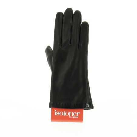 Gants Femme Cuir Agneau Noir - Isotoner