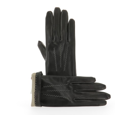Gants Femme Cuir Agneau Noir - Isotoner