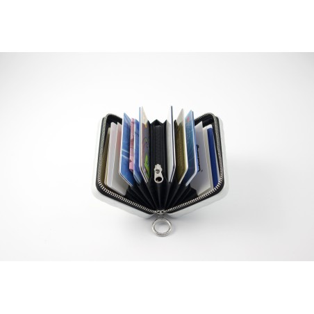 Porte-cartes Quilted Zipper en Aluminium 8A