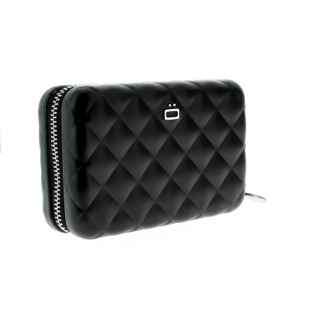 Porte-cartes Quilted Zipper en Aluminium 8A