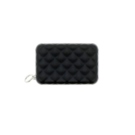 Porte-cartes Quilted Zipper en Aluminium 8A