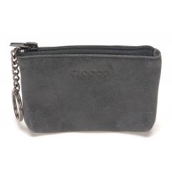 Porte-Monnaie et Clé Zippé en Cuir Vieilli - Mocca