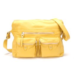 Besace Zippé en Cuir Grainé - Mocca