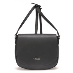 Sac Bandoulière à Rabat en Croûte de Cuir - Mocca