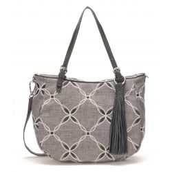 Sac à Main en Tissu Brodé et Cuir - Arthur & Aston