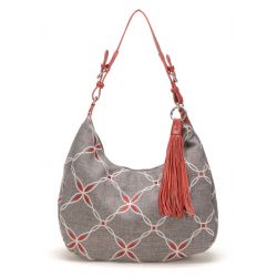 Sac Porté Épaule en Tissu Brodé et Cuir - Arthur & Aston