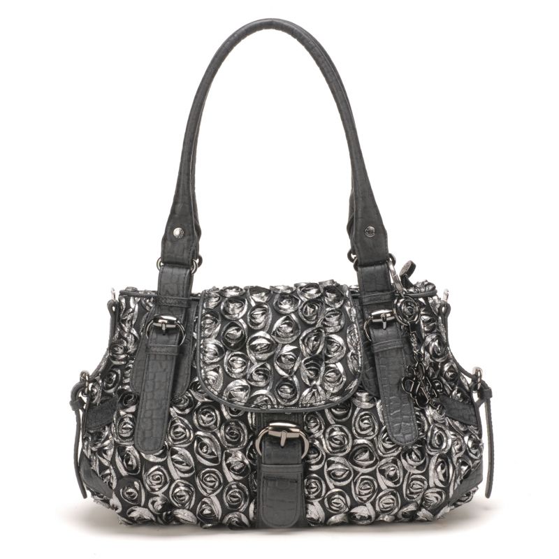 Sac Épaule Desilia en Tissu et Cuir - Arthur & Aston Sac Épaule Desilia en Tissu et Cuir - Arthur & Aston