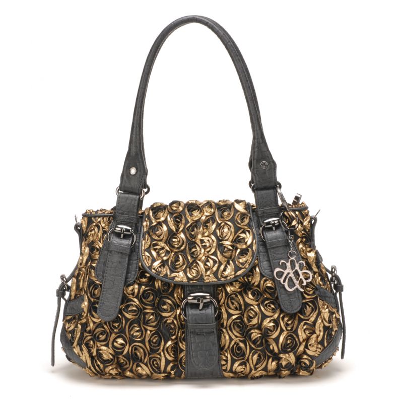 Sac Épaule Desilia en Tissu et Cuir - Arthur & Aston Sac Épaule Desilia en Tissu et Cuir - Arthur & Aston