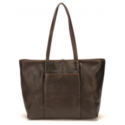 Sac Cabas Zippé Andréa en Cuir Châtaigne - Arthur & Aston