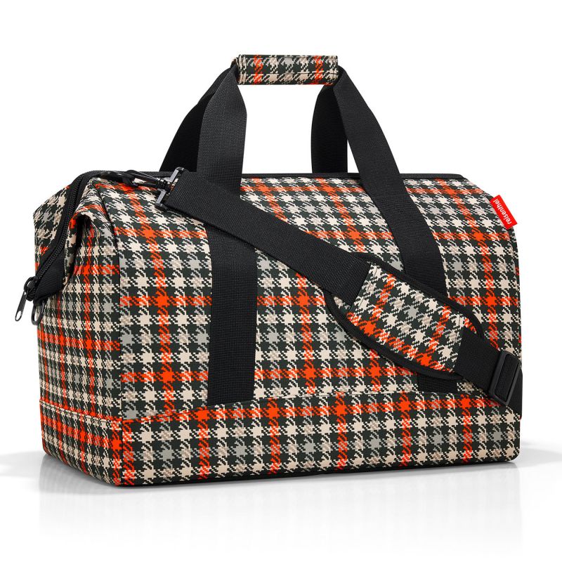 Sac de Voyage Allrounder L Glencheck Red en Toile - Reisenthel