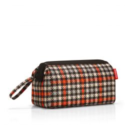 Trousse de Toilette TravelCosmetic Glencheck Red en Toile - Reisenthel