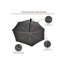 Parapluie Homme Automatique X-TRA SOLIDE Rayure Surpiquée - Isotoner