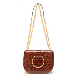 Sac Bandoulière à Rabat Nahla en Cuir de Vachette Façon Croco - Arthur & Aston