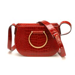 Sac Bandoulière Nahla en Cuir de Vachette Façon Croco - Arthur & Aston