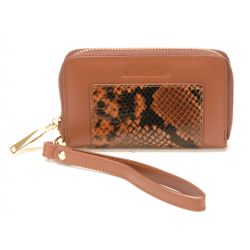 Porte-monnaie Zippé en Cuir de Vachette Façon Python - Arthur & Aston
