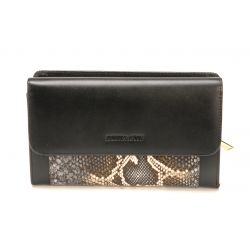 Compagnon Porte-chéquier Adriana en Cuir Vachette Façon Python - Arthur & Aston