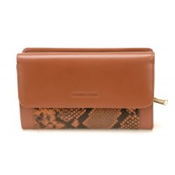 Compagnon Porte-chéquier Adriana en Cuir Vachette Façon Python - Arthur & Aston