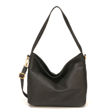 Sac Porté Épaule en Cuir de Vachette - Mocca