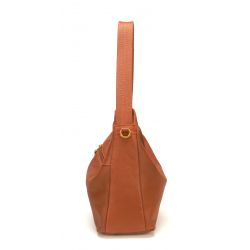 Sac Porté Épaule en Cuir de Vachette - Mocca