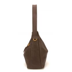 Sac Porté Épaule en Cuir de Vachette - Mocca