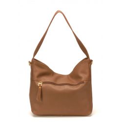 Sac Porté Épaule en Cuir de Vachette - Mocca