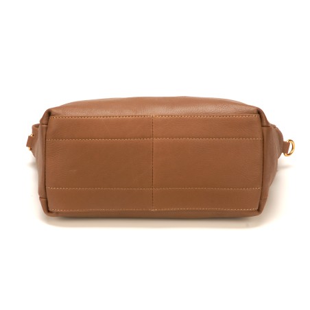 Sac Porté Épaule en Cuir de Vachette - Mocca