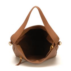 Sac Porté Épaule en Cuir de Vachette - Mocca
