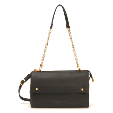 Pochette Bandoulière Double compartiment en Cuir de Vachette - Mocca
