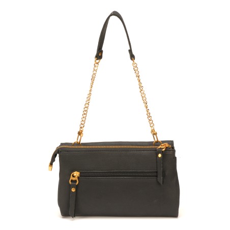 Pochette Bandoulière Double compartiment en Cuir de Vachette - Mocca