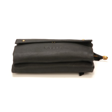 Pochette Bandoulière Double compartiment en Cuir de Vachette - Mocca