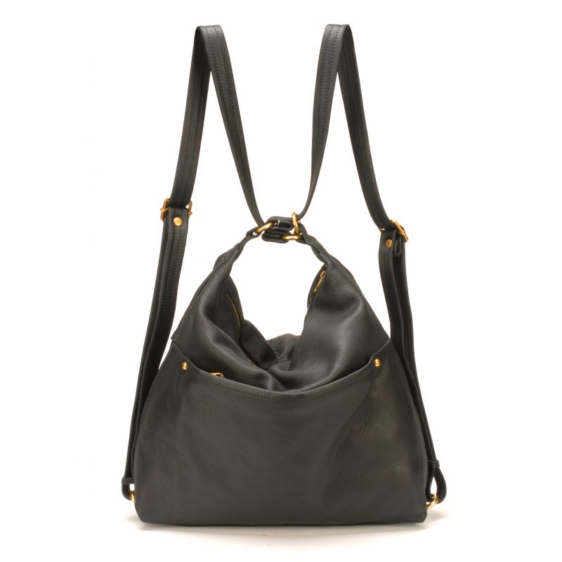 Sac à dos 2-en-1 en Cuir de Vachette - Mocca