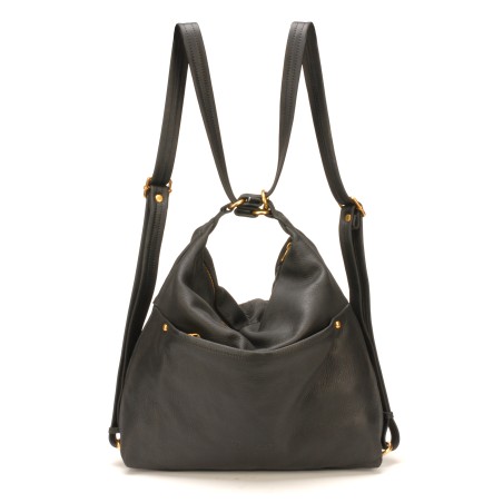 Sac à dos 2-en-1 en Cuir de Vachette - Mocca