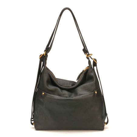 Sac à dos 2-en-1 en Cuir de Vachette - Mocca