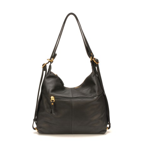 Sac à dos 2-en-1 en Cuir de Vachette - Mocca
