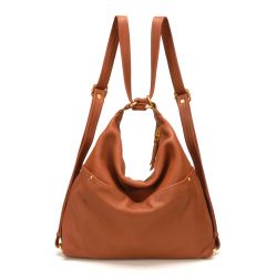 Sac à dos 2-en-1 en Cuir de Vachette - Mocca